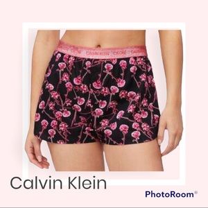BNWT Calvin Klein Women’s Sleep Shorts with Pink Rose Design